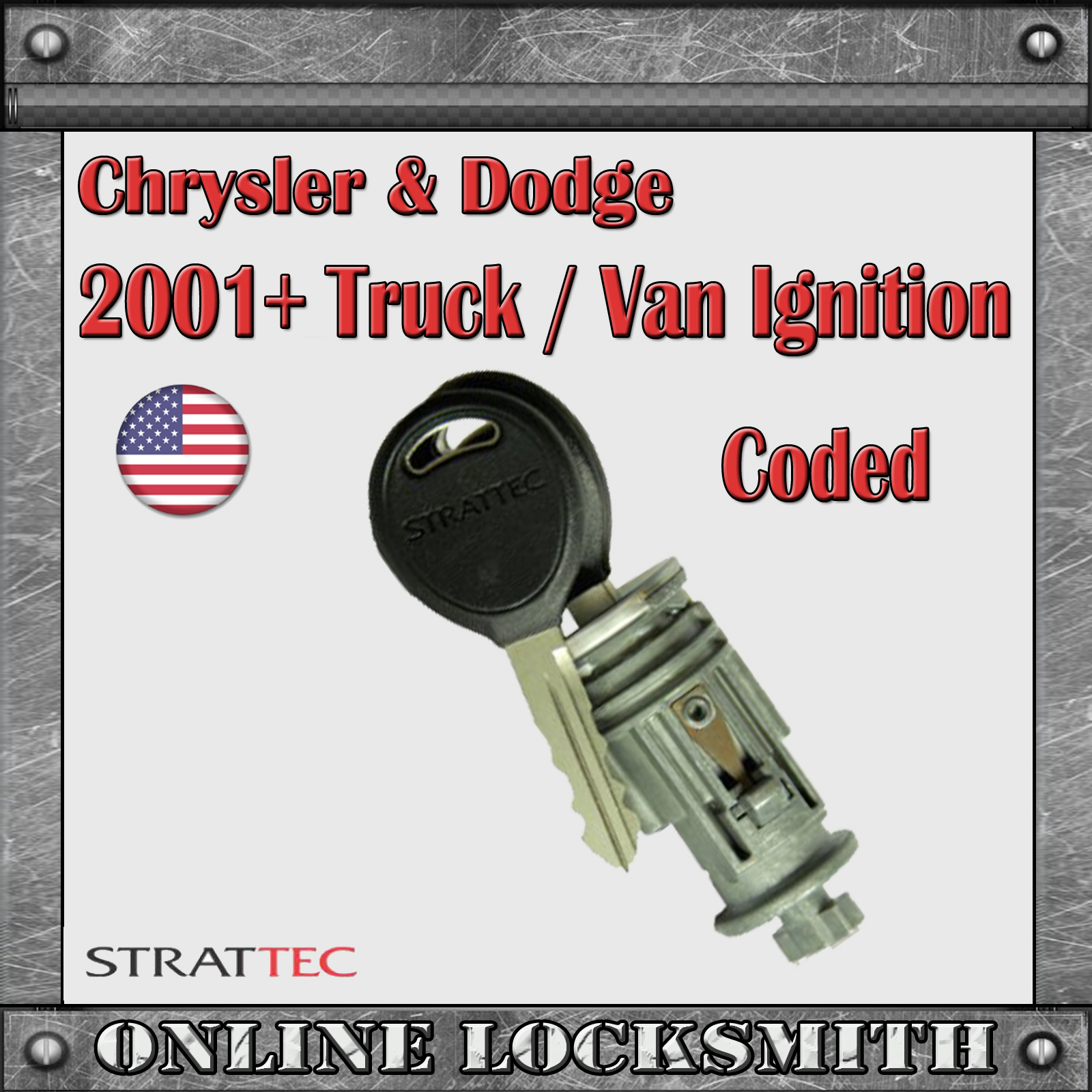 Strattec Ignition Switch Cylinder With 2 Keys For Many Chrysler Dodge Jeep Vehicles 703719C