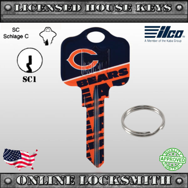 SC1 – Uncut Officially NFL Licensed Key Chicago Bears – Online Locksmith  Store