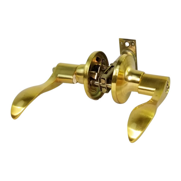 Ri-key Security - Dummy Closet Door Lock Lever Handle New Wave Style Satin Satin Brass RH